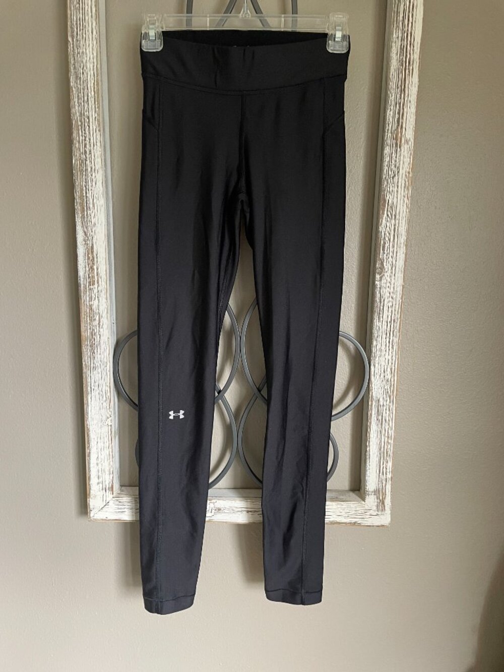 Under Armour HeatGear Compression Leggings Pants Black Women's High Waist Sm.